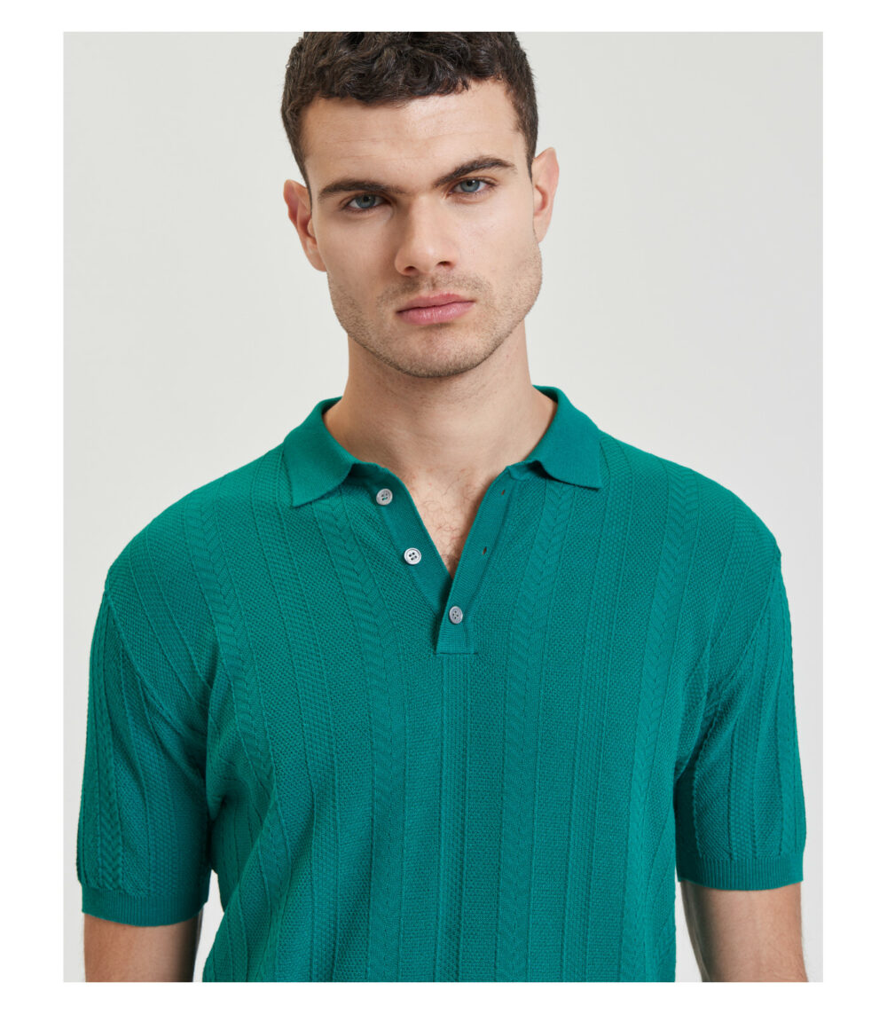 MAGLIA POLO TEXTURIZZATA VERDE