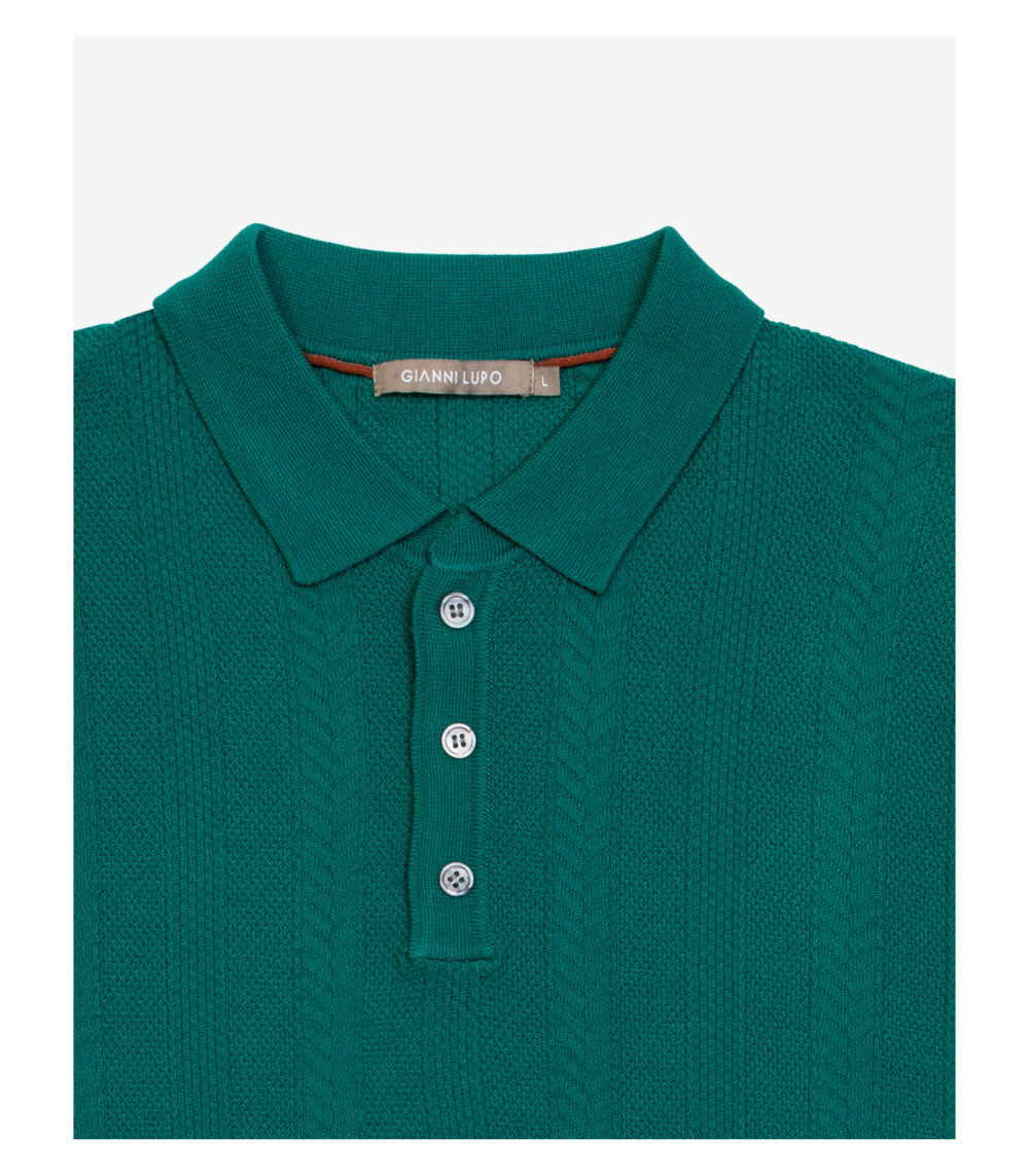 MAGLIA POLO TEXTURIZZATA VERDE