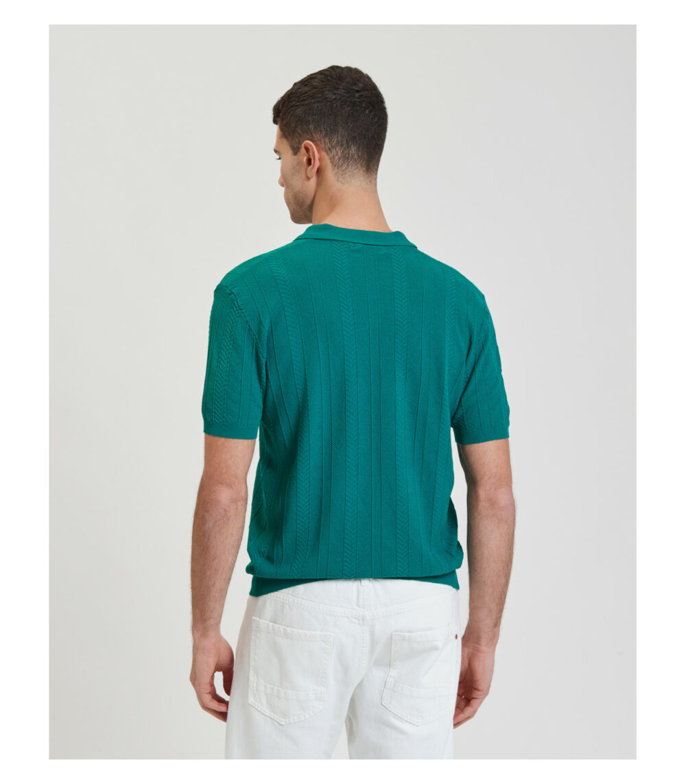 MAGLIA POLO TEXTURIZZATA VERDE